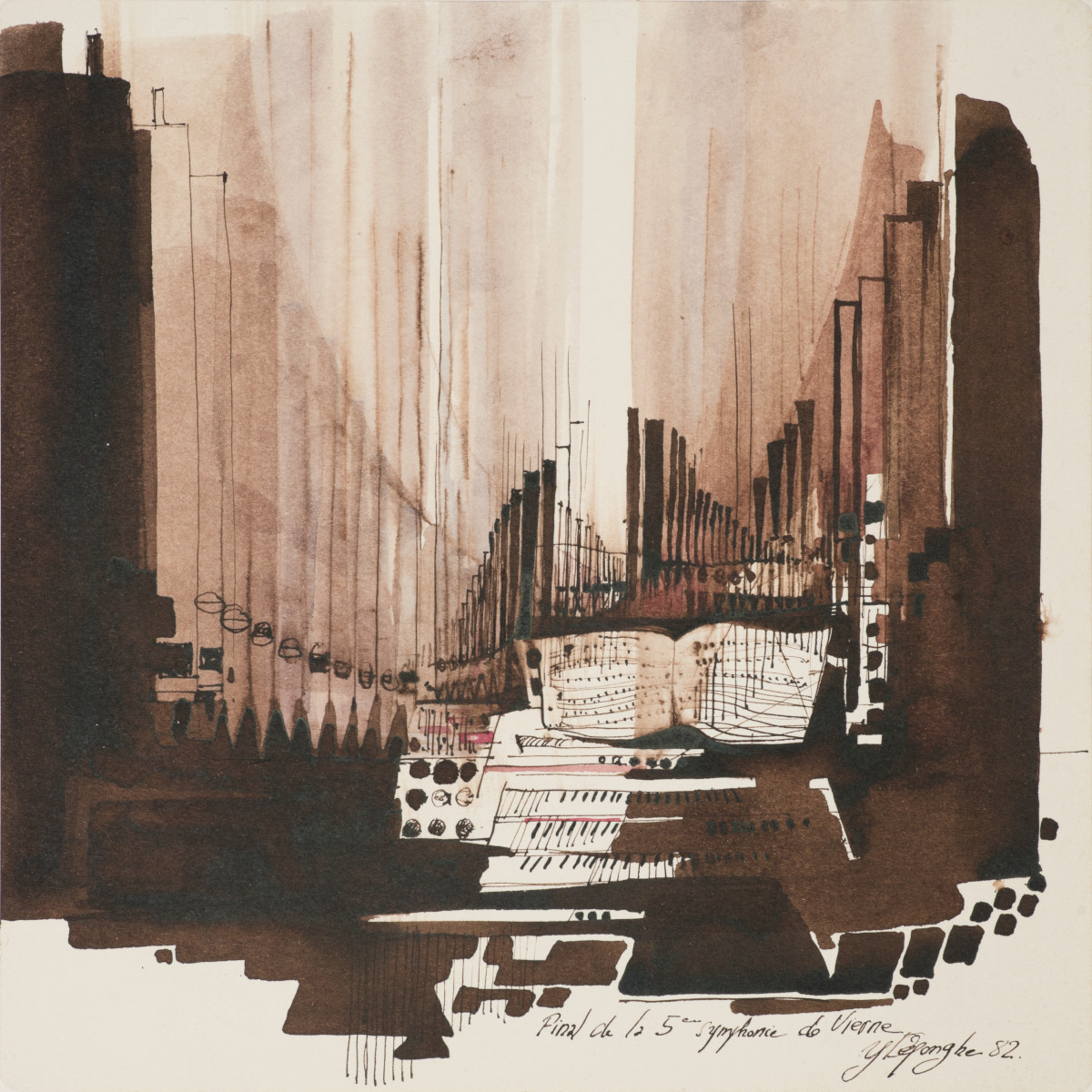 aquarelle Final de la 5ème symphonie de Vierne