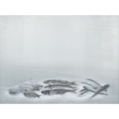 peinture poissons sur glace