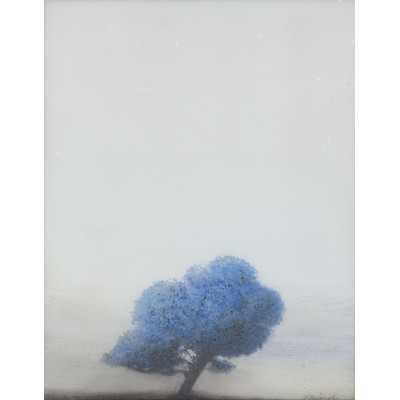 peinture arbre bleu